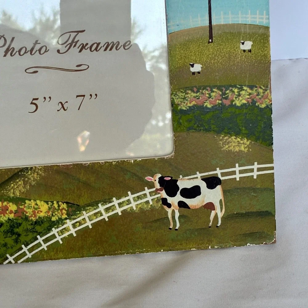 Nantucket Home Photo Frame 5x7 Wood Farmhouse Folk Art Country Rustic Pastoral